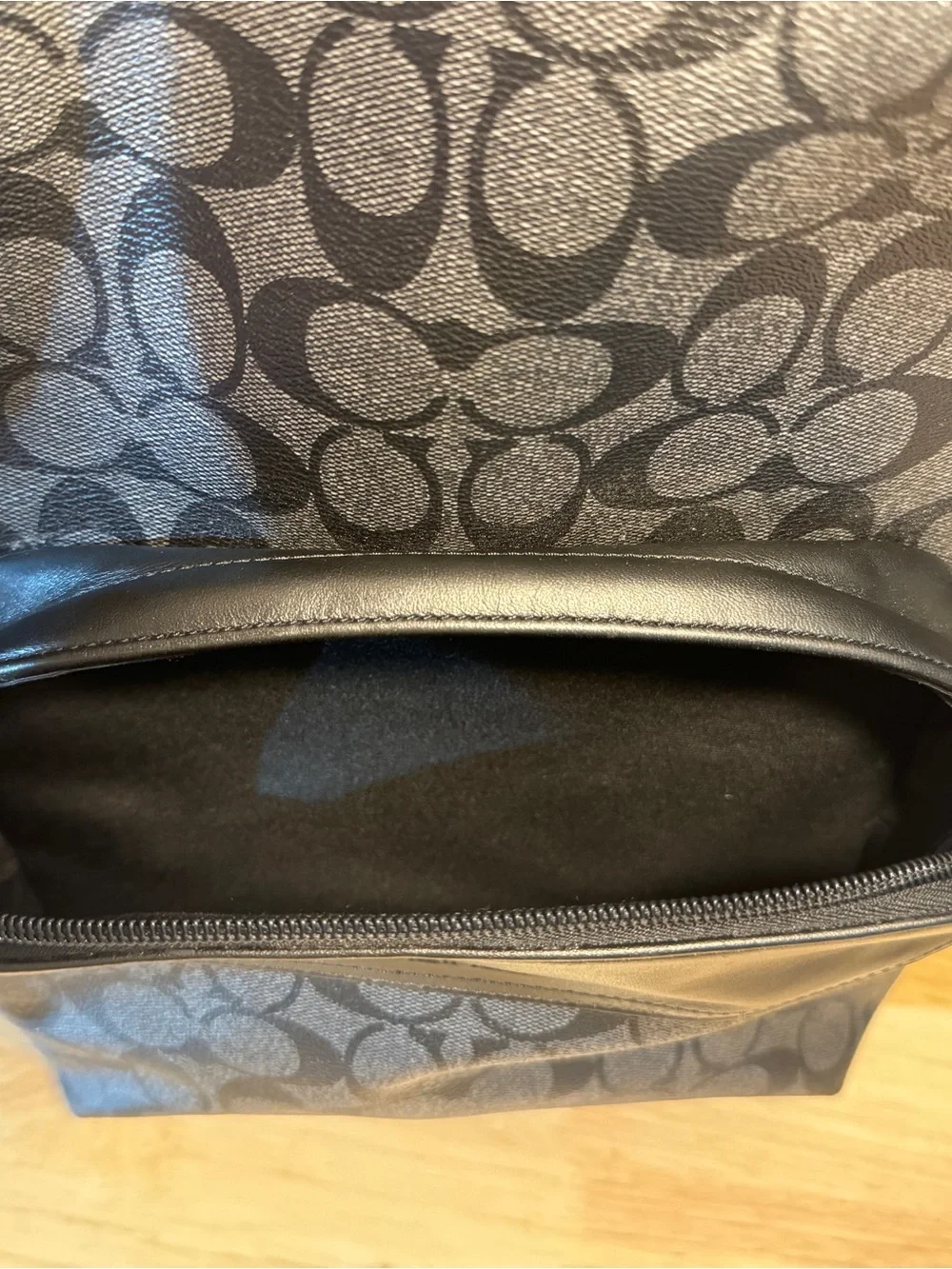 Coach Men's Black/Charcoal Signature Jacquard Backpack